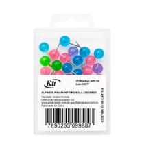 Alfinete Para Mapa Tipo Bola Colorido 50 Unidades KIT Alfinete Para Mapa Tipo Bola Colorido 50 Unidades KIT