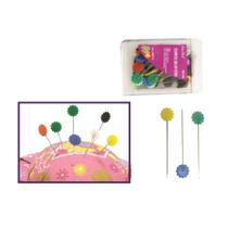 Alfinete Patchwork Colorido Cabeça Flor