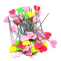 Alfinetes Cabeça De Coração Ponta Fina Patchwork Costura Bordado