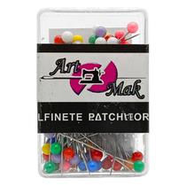 Alfinetes Cabeça Vidro Inox Fino Patchwork colorido kit com 500 e 1000
