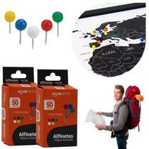 Alfinetes Coloridos Para Mapa Quadro Cortiça 100 Unidades