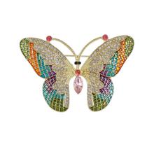 Alfinetes de broche, borboleta colorida, strass, liga esmaltada Alfinetes de broche, borboleta colorida, strass, liga esmaltada