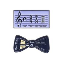 Alfinetes de broche Creative Music Note com design retrô de gravata borboleta Alfinetes de broche Creative Music Note com design retrô de gravata borboleta