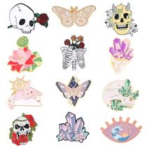 Alfinetes de broche Creative Skull and Nature Series Alloy Lapel P
