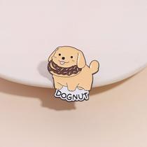 Alfinetes de broche Cute Dog Donut Cartoon Golden Puppy Blouse Pin Alfinetes de broche Cute Dog Donut Cartoon Golden Puppy Blouse Pin