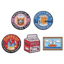 Alfinetes de broche, estilo retrô, desenho animado, bebida, alfinetes de blusa redonda