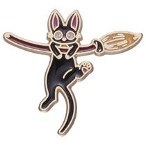 Alfinetes de broche Flying Black Cat Cartoon Alfinetes de blusa esmaltada