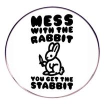 Alfinetes de broche Funny Rabbit Cartoon Bunny com faca de liga leve de 3 x 3 cm