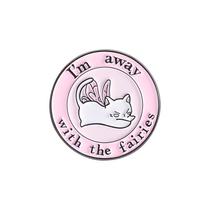 Alfinetes de broche Lindos Alfinetes de blusa esmaltada rosa Fairy Cat Alfinetes de broche Lindos Alfinetes de blusa esmaltada rosa Fairy Cat
