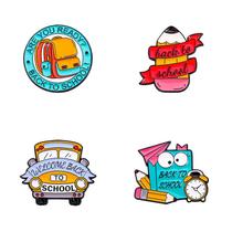 Alfinetes de broche Set Back to School Alfinetes de blusa de liga esmaltada