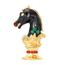 Alfinetes de broche vintage Chess Knight Horse Head Lapel Alloy