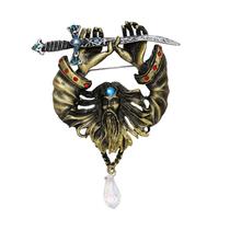 Alfinetes de broche vintage Wizard Sword Gothic Pirate Style