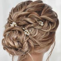 Alfinetes de cabelo de casamento HEREAD Pearl Bride Crystal Headpiece (3)