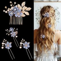 Alfinetes de cabelo de flores de casamento AOZUO Pearl Bridal Hair Accessory
