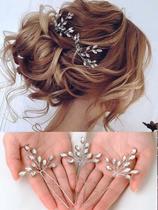 Alfinetes de cabelo HEREAD Crystal Bride Wedding Strass Silver