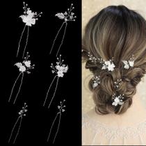 Alfinetes de cabelo SELFCLOUD Handmade Pearl Bridal Wedding x6