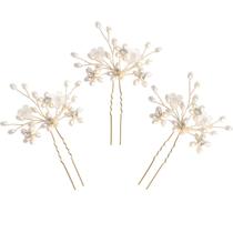 Alfinetes de cabelo Spry Wedding Elegant Pearl Floral Crystal (3 unidades) Alfinetes de cabelo Spry Wedding Elegant Pearl Floral Crystal (3 unidades)