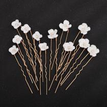 Alfinetes de cabelo Teyglen Bride Wedding Flower Gold (pacote com 12)
