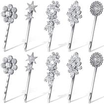 Alfinetes de cabelo Waydress Vintage Rhinestone Bobby Pin 10 unidades