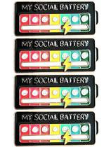 Alfinetes de lapela Arturbo Cute Cool My Social Battery Slider rosa Alfinetes de lapela Arturbo Cute Cool My Social Battery Slider rosa