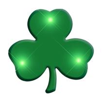 Alfinetes de lapela com luz corporal intermitente Shamrock St. Patrick's Day Alfinetes de lapela com luz corporal intermitente Shamrock St. Patrick's Day