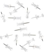 Alfinetes de mapa Willrain, pacote com 100, cabeça plástica transparente, aço Alfinetes de mapa Willrain, pacote com 100, cabeça plástica transparente, aço