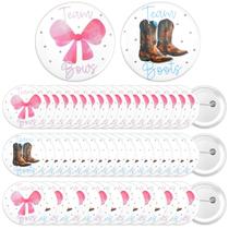 Alfinetes de revelação de gênero: botas ou laços Janmercy, azuis e rosa x60 Alfinetes de revelação de gênero: botas ou laços Janmercy, azuis e rosa x60
