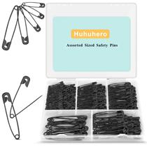 Alfinetes de Segurança Huhuhero 340 Peças Preto Tamanhos Sortidos Alfinetes de Segurança Huhuhero 340 Peças Preto Tamanhos Sortidos