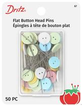 Alfinetes Dritz 67 Cabeça Chata com Botão 4,4 cm Pacote com 50 Unidades Alfinetes Dritz 67 Cabeça Chata com Botão 4,4 cm Pacote com 50 Unidades