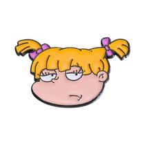 Alfinetes Esmaltados Personalizados - Broches de Menina de Cabelos Amarelos - Desenhos Animados