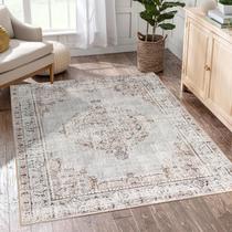 Alfombra de Área Fácil de Lavar Bohemia 120x180 cm Ladrillo Gris