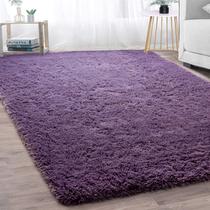 Alfombra de Área Merelax Suave Moderna Shaggy 90cm x 150cm Gris-Púrpura