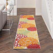 Alfombra de Área Nourison Aloha 70x305 cm Interior y Exterior Rojo