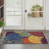 Alfombra de Área Nourison Home Aloha Interior-Exterior Azul Marino 90x120 cm