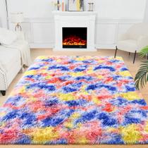 Alfombra de área Rainbow Noahas 90x150 cm Shaggy suave y esponjosa para niños