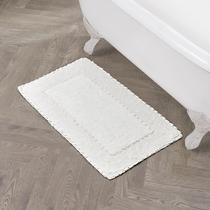 Alfombra de baño Laura Ashley con borde de volantes 100% algodón 50x85 cm blanca Alfombra de baño Laura Ashley con borde de volantes 100% algodón 50x85 cm blanca