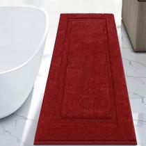 Alfombra de Baño SHACOS 61x152 cm Suave Antideslizante y Absorbente Roja