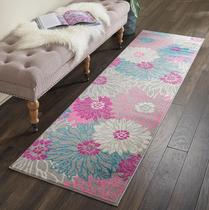 Alfombra de Interior Nourison Passion 67x229cm Gris Contemporánea