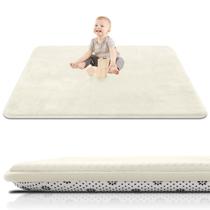 Alfombra de Juego para Bebé SEPARO 127x127 cm Espuma Gruesa Antideslizante Beige