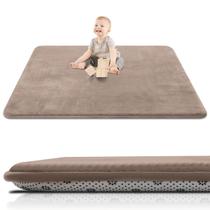 Alfombra de Juego para Bebé SEPARO 127x127 cm Espuma Gruesa Antideslizante Marrón