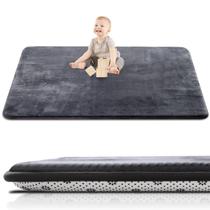 Alfombra de Juego para Bebés SEPARO 150x180 cm Espuma Gruesa Gris Oscuro