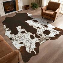 Alfombra de Piel Sintética de Vaca DweIke 158x189 cm Antideslizante Marrón