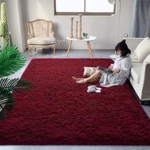 Alfombra DweIke 183x274 cm Color Rojo Burdeos Suave de Peluche Antideslizante