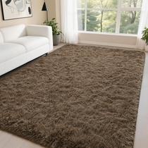 Alfombra DweIke 183x274cm Suave Peluche Shaggy Marrón Claro