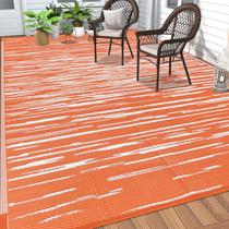 Alfombra Exterior HEBE 240x300 cm para Patios, Alfombra Impermeable de Paja