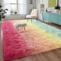 Alfombra infantil colorida antiadherente de felpa de 127x244 cm DweIke