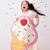 Alfombra linda y divertida con forma de helado lavable 120x180 cm Alfombra linda y divertida con forma de helado lavable 120x180 cm