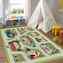 Alfombra LIVEBOX Verde para Niños, Lavable, 150x210 cm