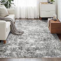 Alfombra LOVORAL 183 x 274 cm Lavable de Pelo Bajo Gris Abstracta Alfombra LOVORAL 183 x 274 cm Lavable de Pelo Bajo Gris Abstracta