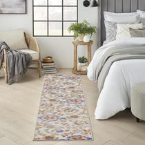 Alfombra Nourison Home Aloha 70x244 cm Marfil Azul Interior/Exterior Alfombra Nourison Home Aloha 70x244 cm Marfil Azul Interior/Exterior